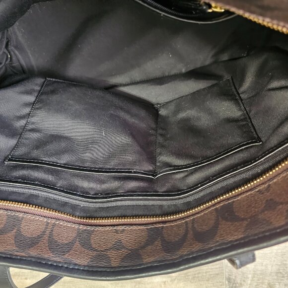 COACH Signature Canvas Tote Bag - Brown and Black - Picture 9 of 12